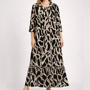 2 piece Stylish Black and Cream Women's Dress… with an oversized shirt l/xl